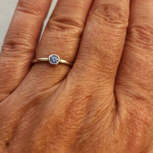 Aquamarine sterling silver ring